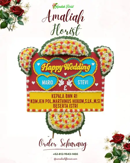 Papan Bunga Pernikahan Kabat